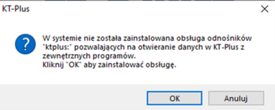 komunikat instalacji KT-Plus URL