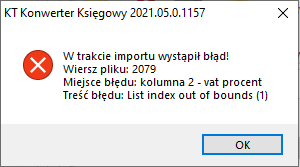 Konwerter - błąd podczas importu z Baselinker