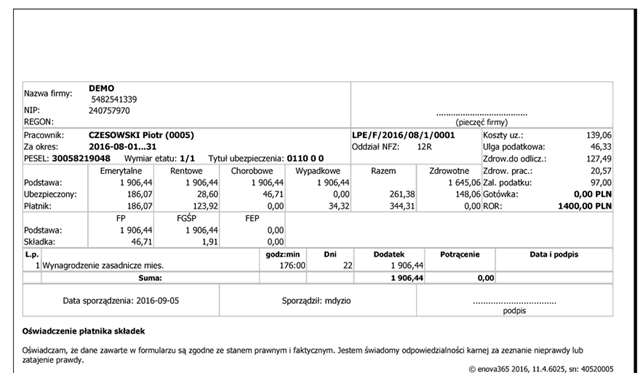wzór paska płacowego w PDF